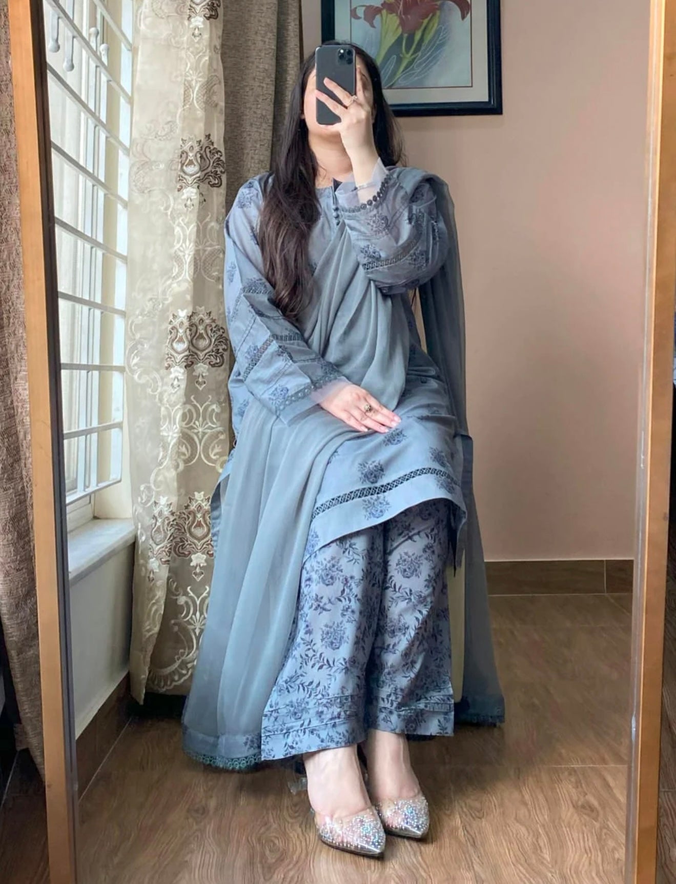 3 Piece - Lawn Printed Dress With Shalwar