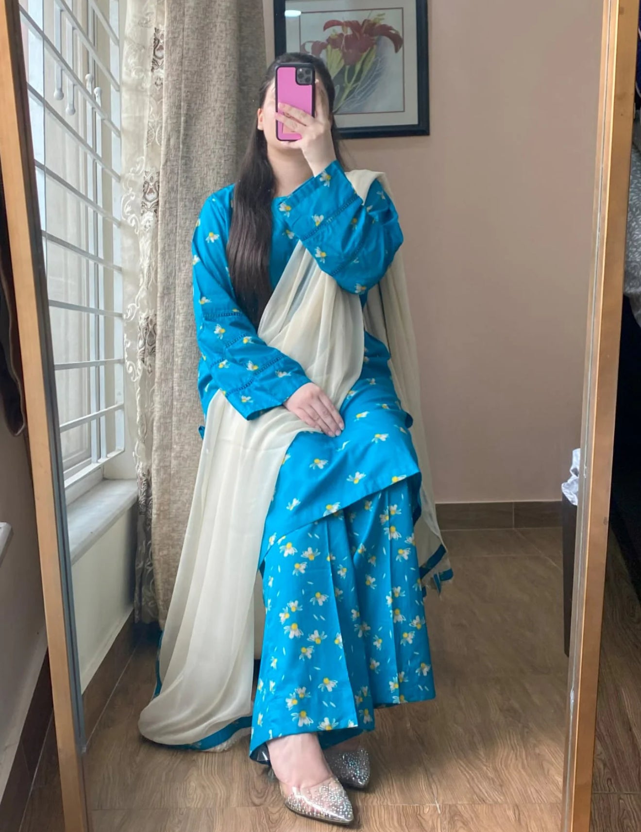 3 Piece - Lawn Printed Dress With Shalwar