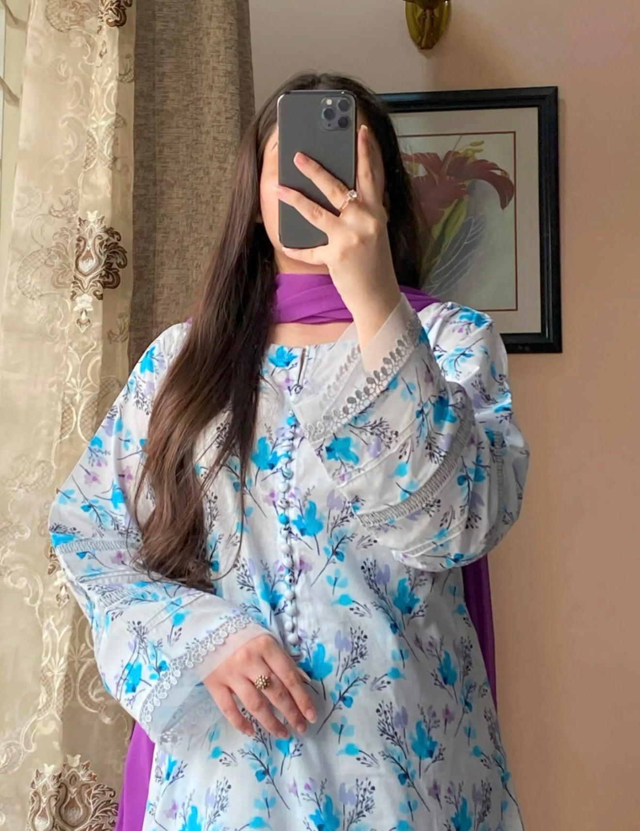 3 Piece - Lawn Printed Dress With Shalwar