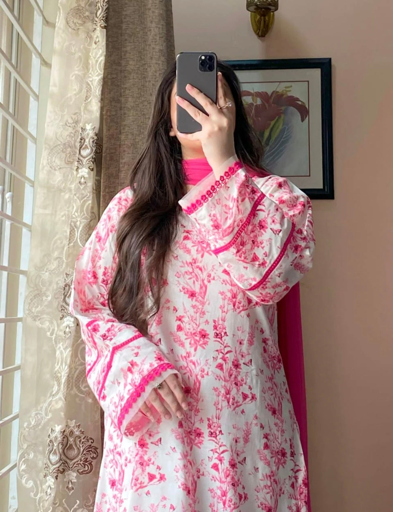 3 Piece - Lawn Printed Dress With Shalwar