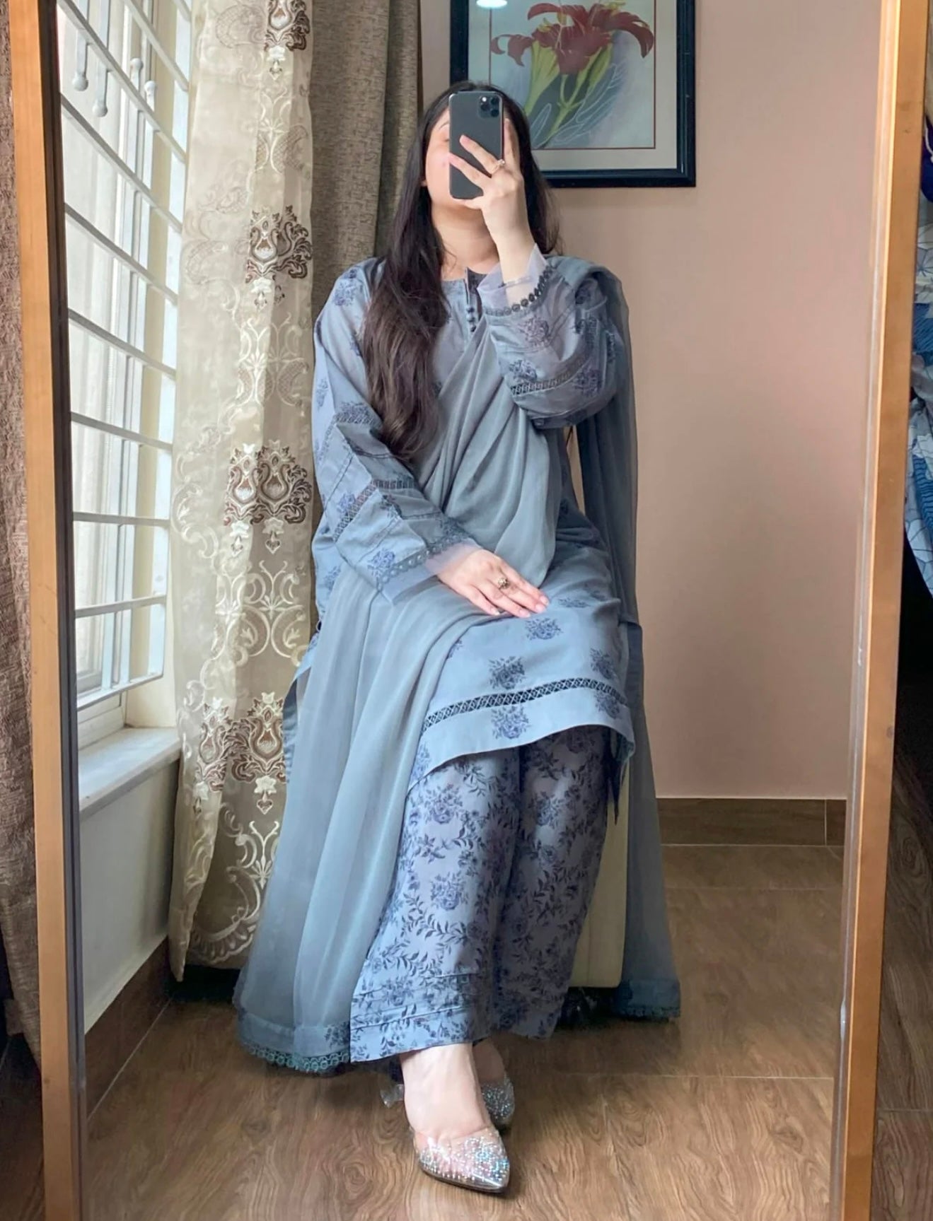 3 Piece - Lawn Printed Dress With Shalwar